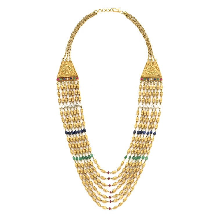 Beautiful Custom Designed Gold MultiStranded Necklace at 1stdibs