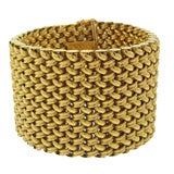 18K gold 1970
s woven cuff