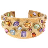 Very fine hand-made 18K gold cuff bracelet