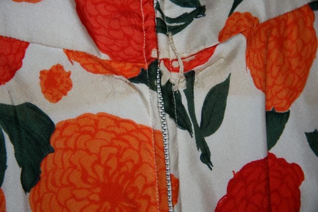 Traina-Norell Silk Twill Floral Dress 5