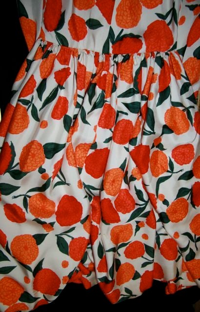 Traina-Norell Silk Twill Floral Dress 2