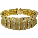 18K gold Retro flexible diamond bracelet