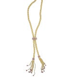 Used 18K gold woven Italian lariat-style necklace