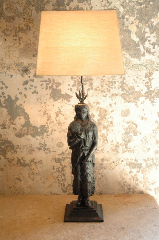 Tobacco Woman Table Lamp For Sale 2