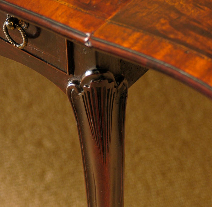 Hand-Carved Hepplewhite French Taste Period Mahogany Pembroke Table, English, circa 1775 For Sale