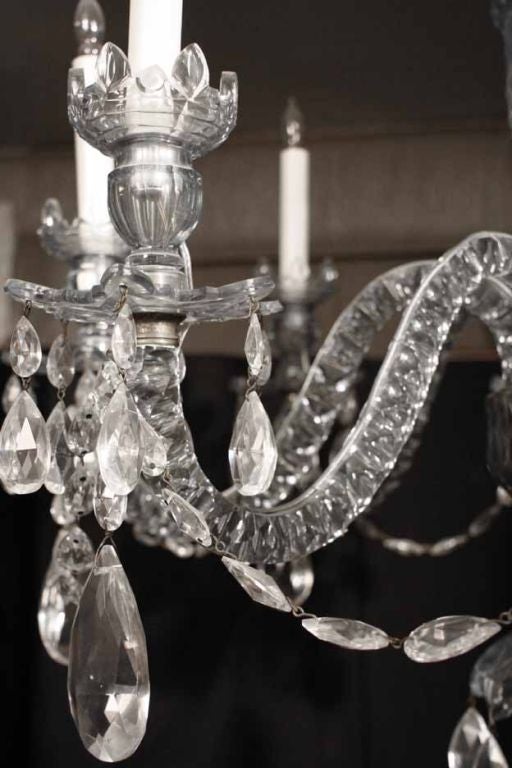 Cut Glass Georgian Crystal Chandelier. Late 18 Century