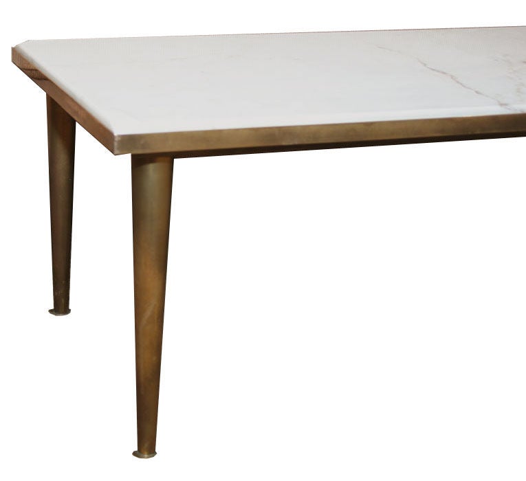 1950's Italian Brass and Marble cocktail table