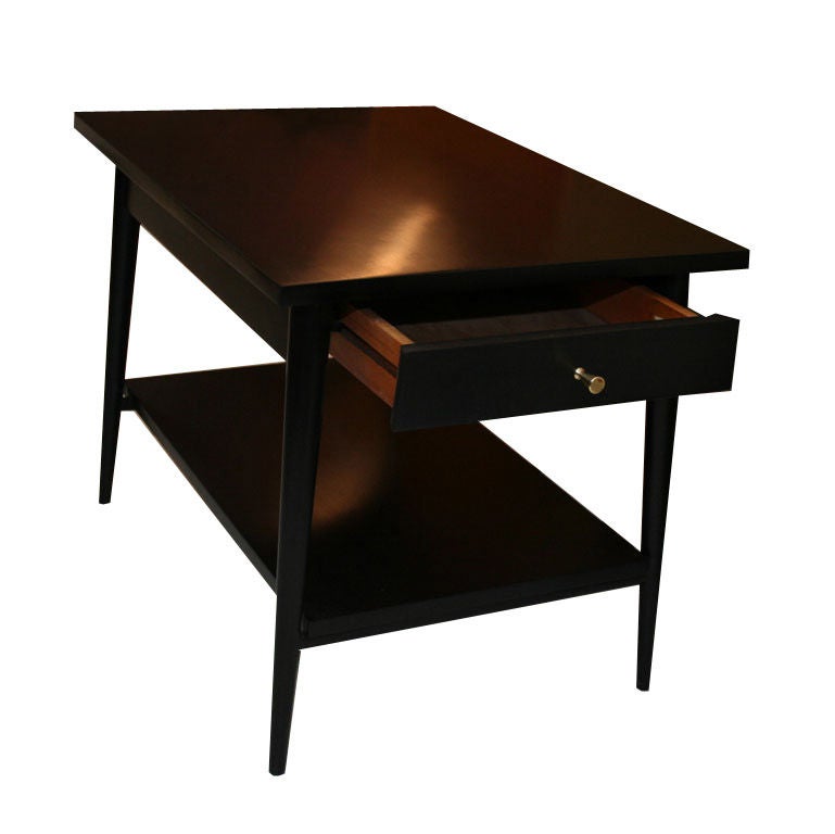Lacquered Paul McCobb Planner Group Black Lacquer Tables