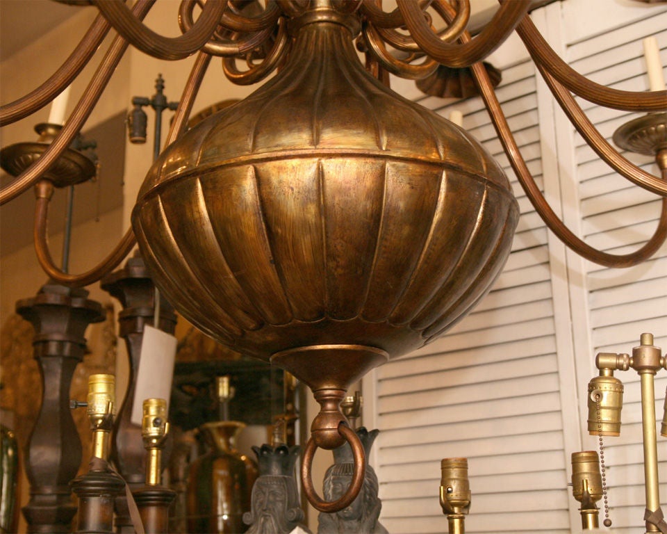 Mid-20th Century Large Dutch Chandelier For Sale