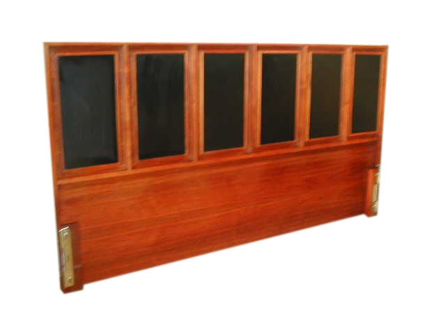 Paul McCobb walnut and leather headboard<br />
please make an appointment to view.