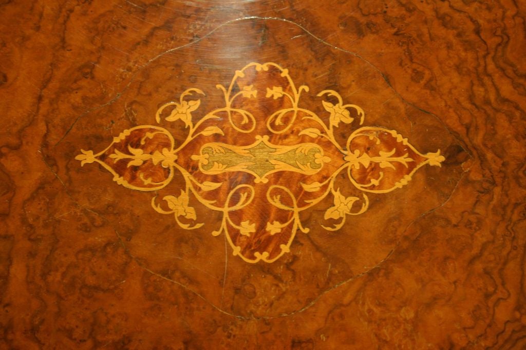 Victorian Walnut and Marquetry Canterbury In Good Condition For Sale In New York, NY