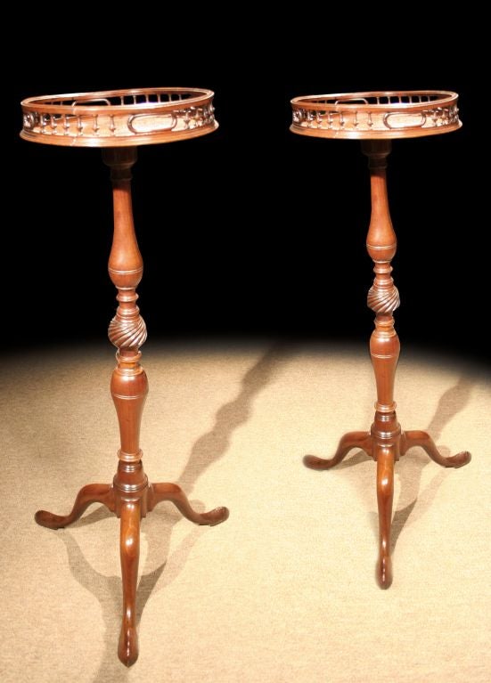 # H100, elegant pair of Chippendale torcheres or as Chippendale labeled them in his 