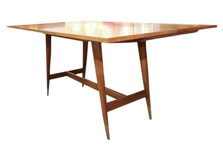 Gio Ponti Flip Top Walnut Dining Table For Singer and Sons 6