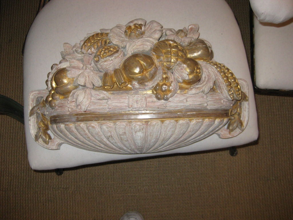 Early 20th C Carved Wood Fruit Fragment