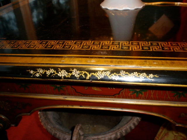 20th Century A PAINTED AND PARCEL GILT TABLE, BY DAVID ZORK DATED 1916