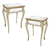 Pair Louis XV Style Mirrored Tables (GMD#2280)