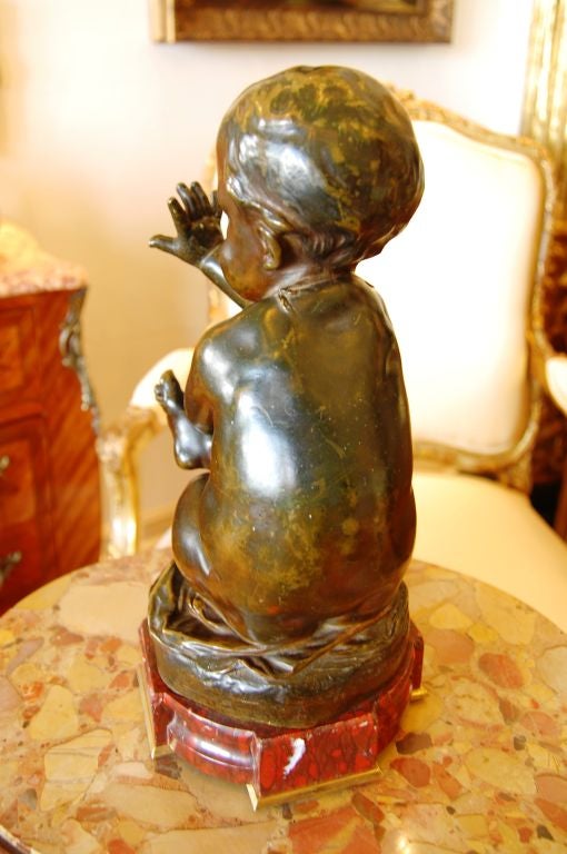 19th Century French Bronze Sculpture of a Baby Boy