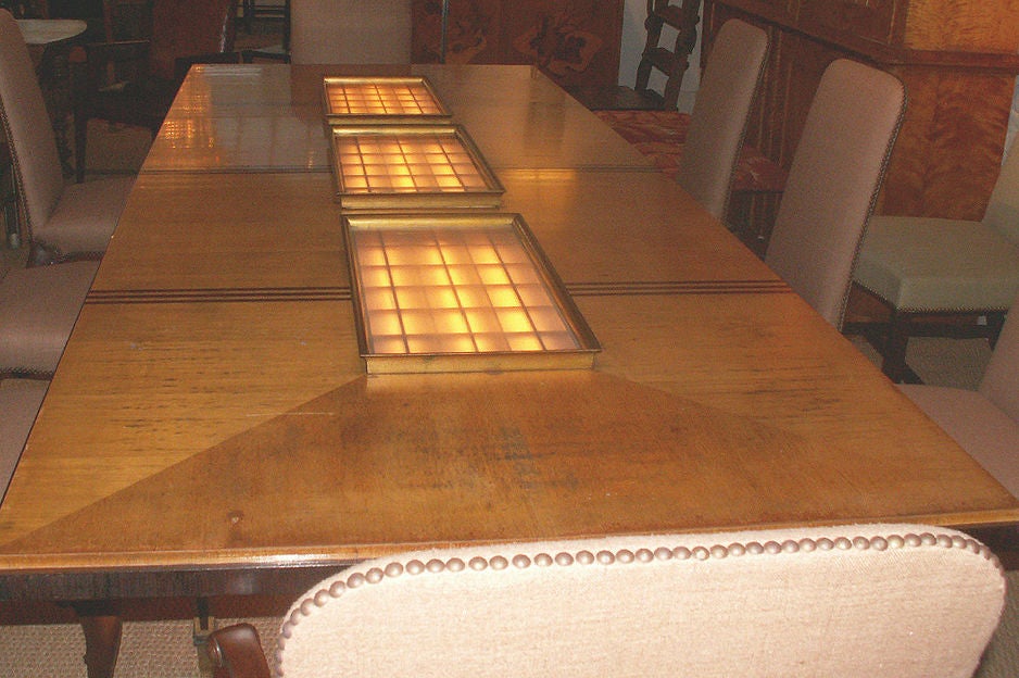 Italian 1940'S Dining Table with Inset Light Plates