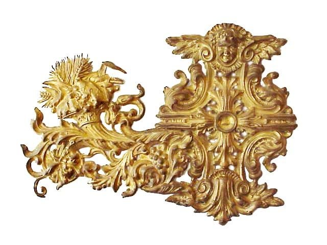 Pair of 19th Century French Architectural brass Angel Fragments