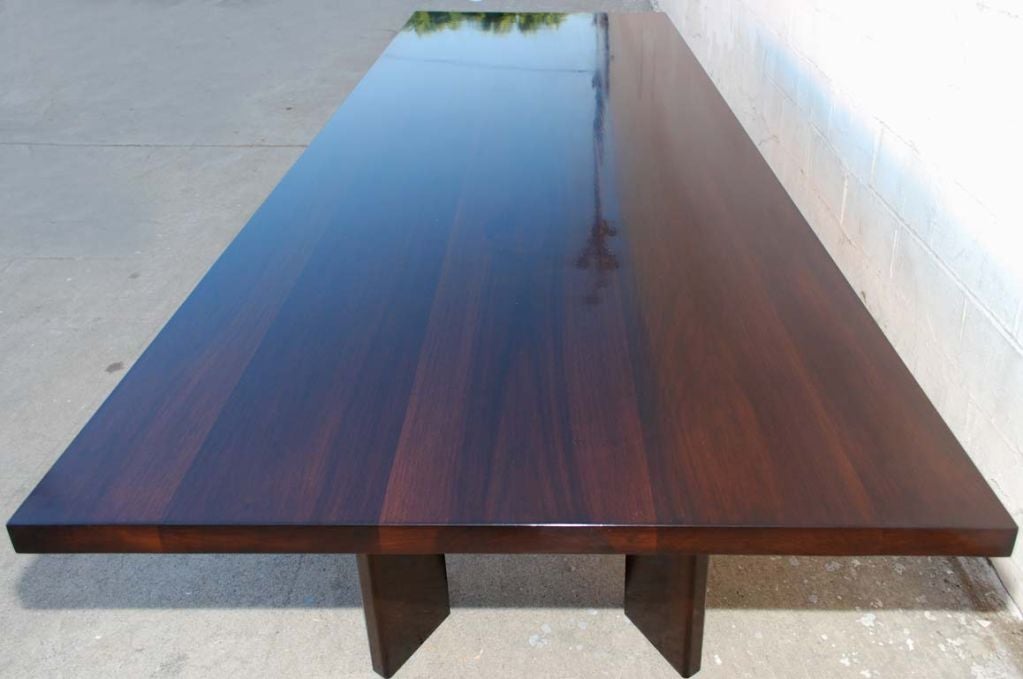 Dining Table with Extensions in Solid Walnut, Custom Made by Petersen Antiques For Sale 4