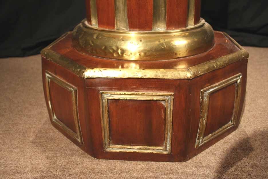 Handsome Pair Neoclassical Brass Mounted Columns. Russian Circa 1820 In Good Condition In New York, NY
