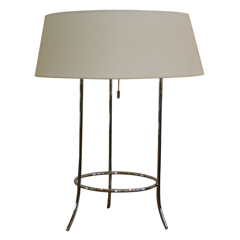 T.H. Robsjohn-Gibbings for Hansen Nickel-Plated Table Lamp For Sale