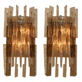 Pair of Vistosi three light sconces