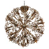 Large nickel flower sputnik ceiling fixture