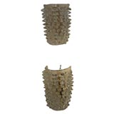 Pair of clear spiked glass sconces by Barovier