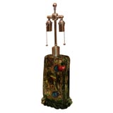 Single aquatic motif Murano glass lamp by Cenedese