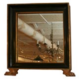 Antique Ebonized Mirror With Gilt Trim