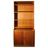 Bookcase with Tambour Door Cabinets by Larsen & Madsen