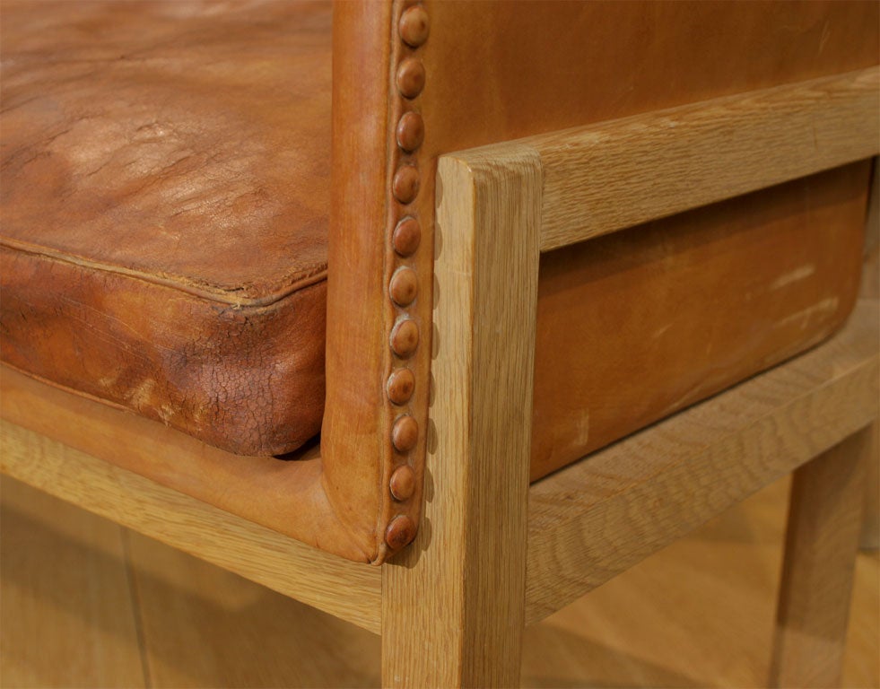 Leather Settee by Mogens Koch
