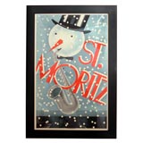 Charles Kuhn's 1928 St. Moritz "Snowman" poster.