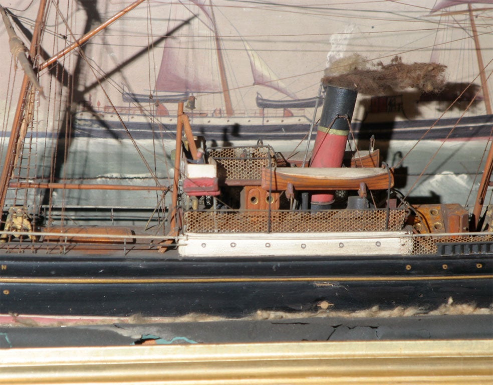 American Ship Shadow Box Diorama For Sale