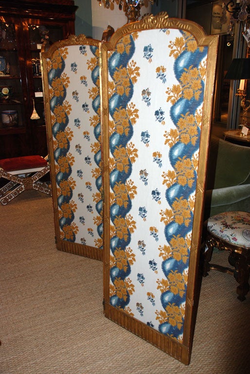 Louis XVI French Giltwood Folding Screen For Sale