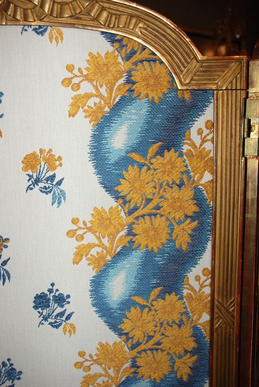 19th Century French Giltwood Folding Screen For Sale