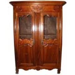 French Cherry Armoire with Scallop Shell 1