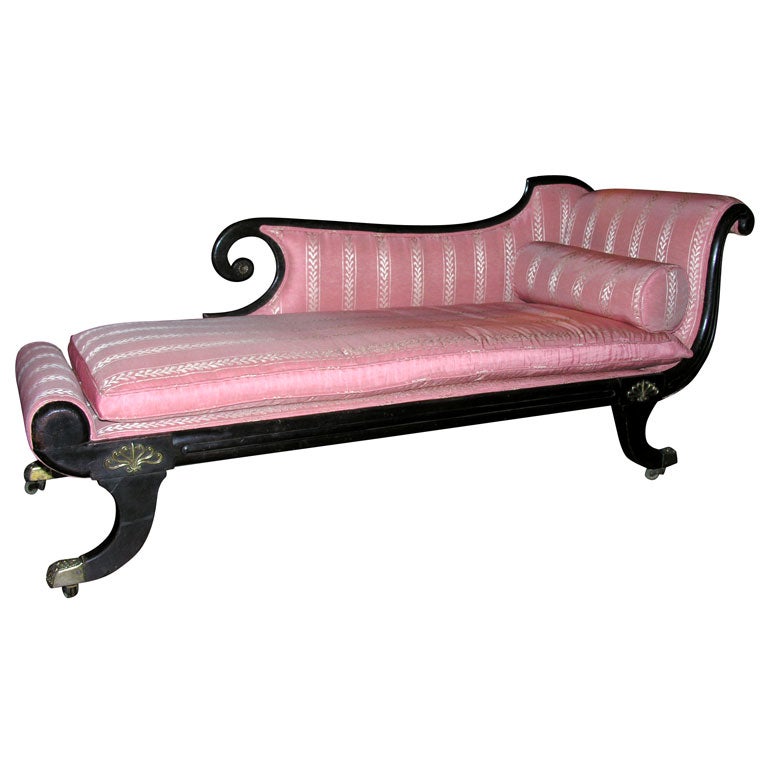 Regency Black Lacquered Daybed