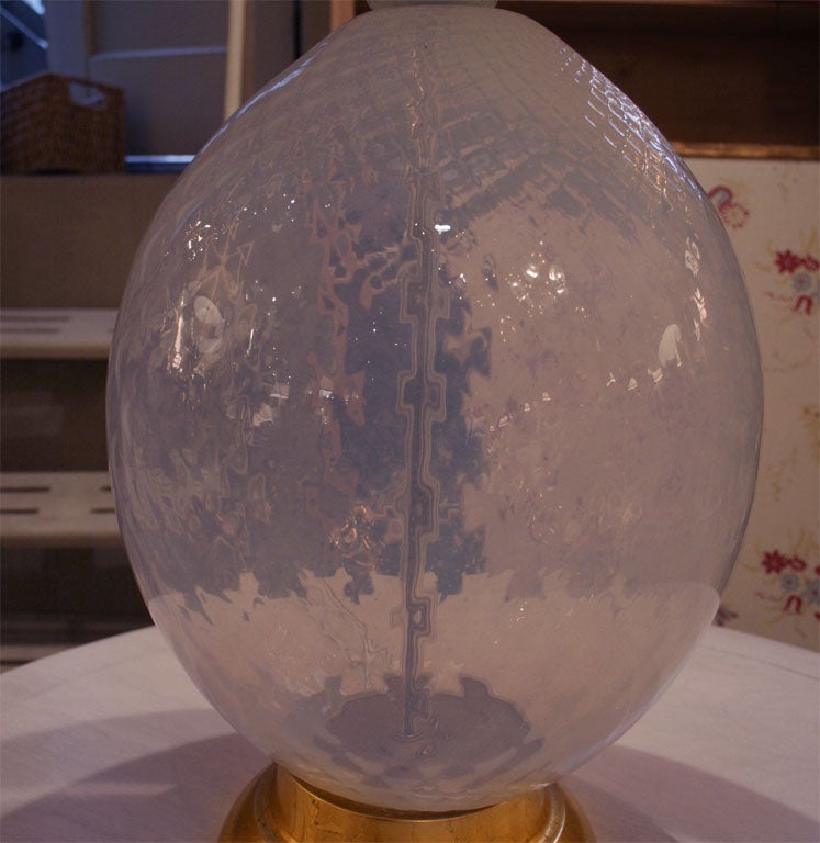 Mid-20th Century Italian, Seguso Murano Glass Pineapple Lamp For Sale