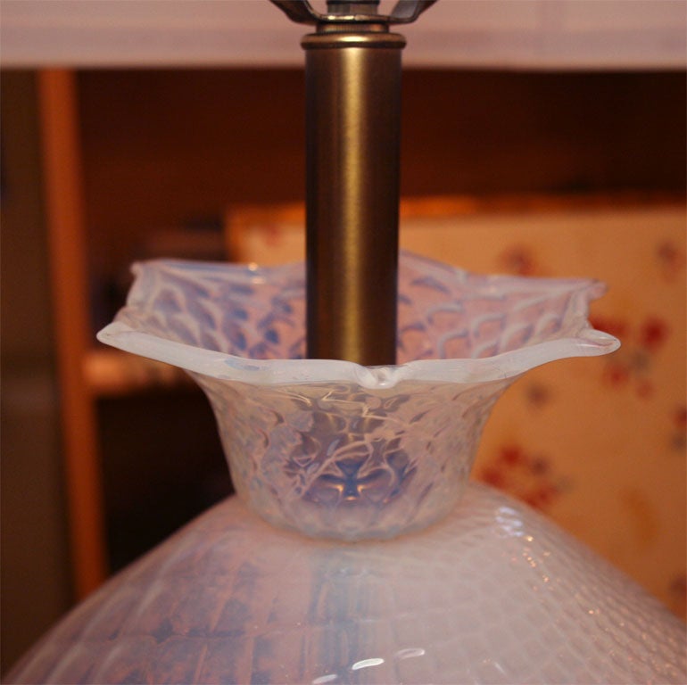 Italian, Seguso Murano Glass Pineapple Lamp For Sale 1