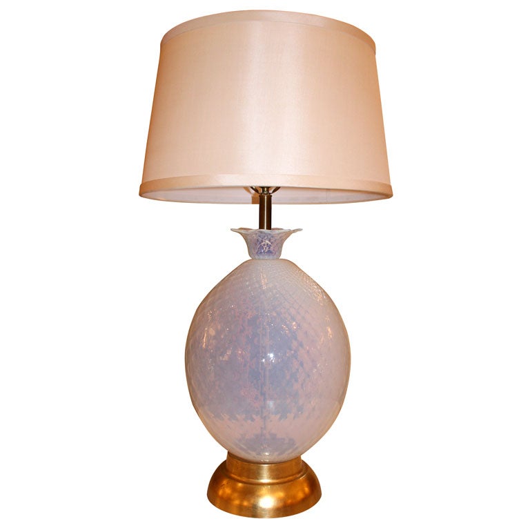 Italian, Seguso Murano Glass Pineapple Lamp For Sale