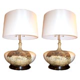 Pair of Lava Glazed Ceramic Lamps