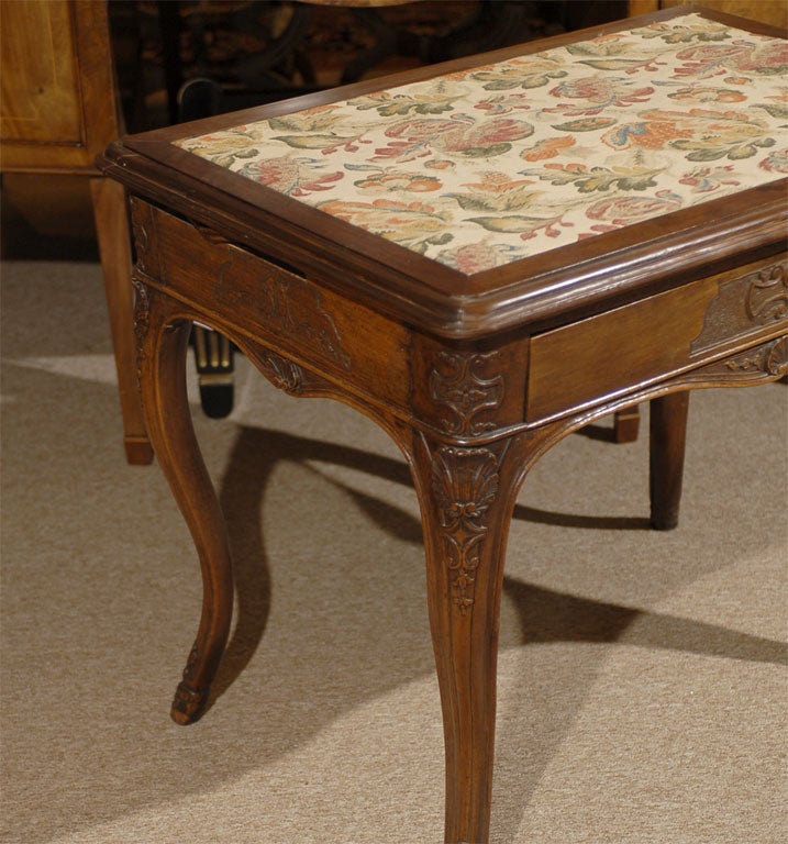 Early 18th Century Regence Table w/ Needlepoint Top & Candle-stands, Lyon, c. 1720 For Sale