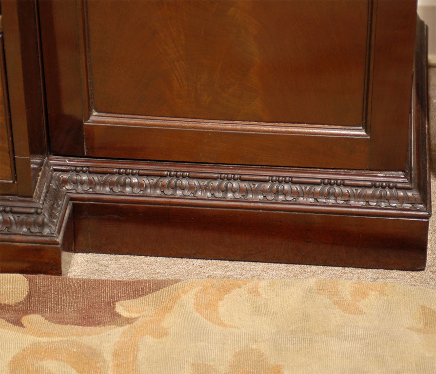 Mahogany George III Breakfront Secretaire Bookcase, England c. 1790