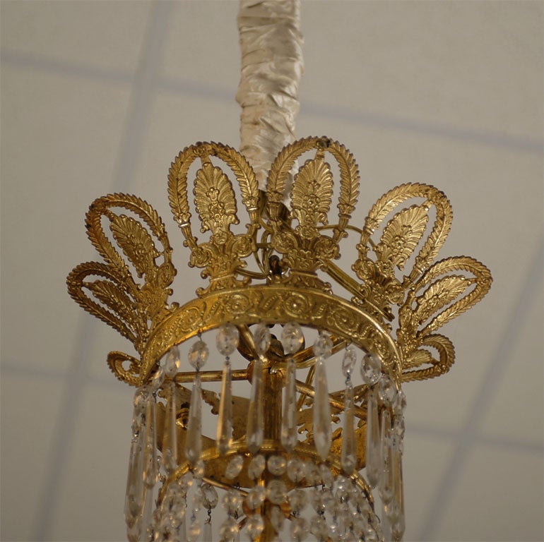 18-Light French Empire Style Crystal and Gilt-Bronze Chandelier, circa 1860 2