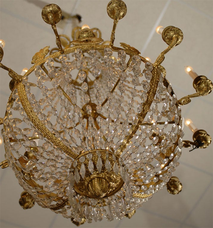 18-Light French Empire Style Crystal and Gilt-Bronze Chandelier, circa 1860 3