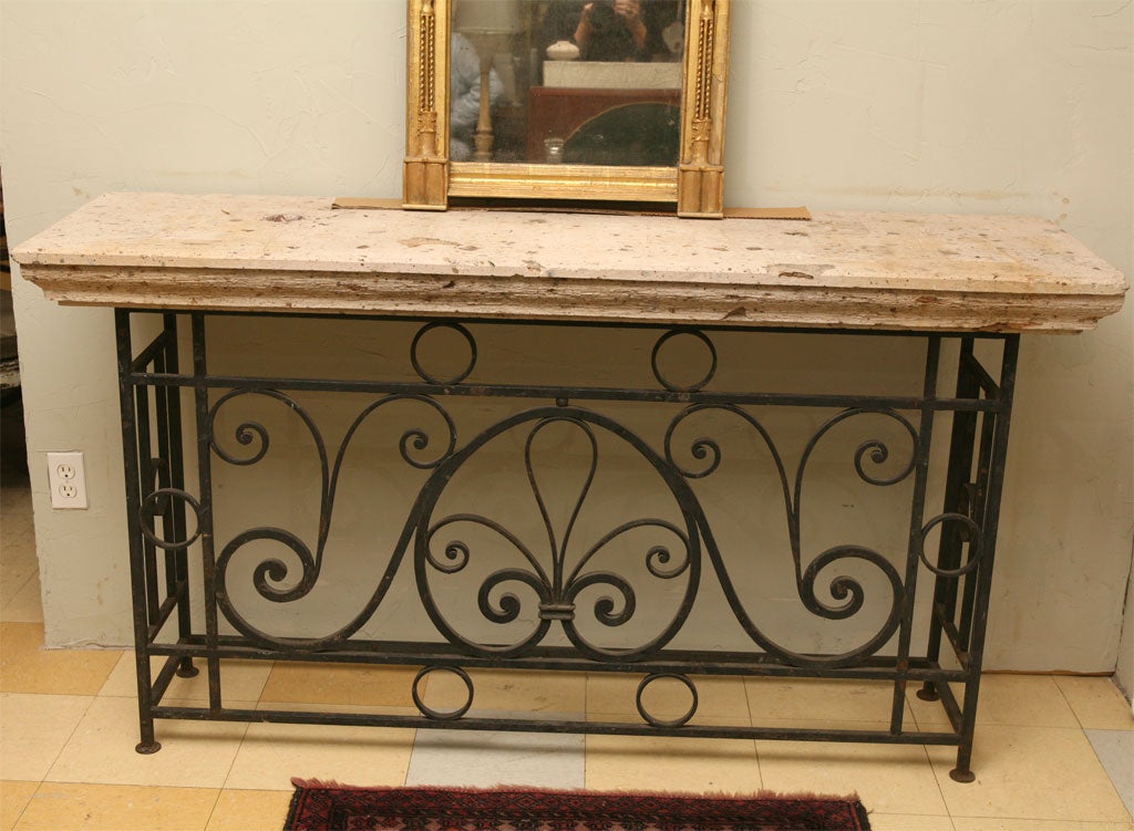 iron console table with stone top