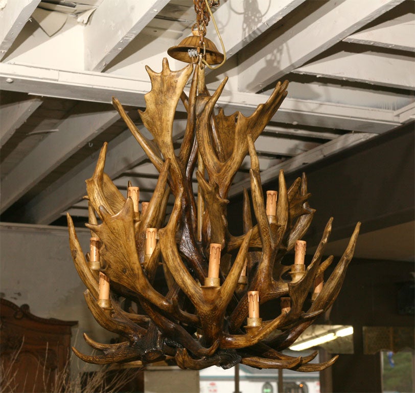 Faux Elk Horn Chandelier