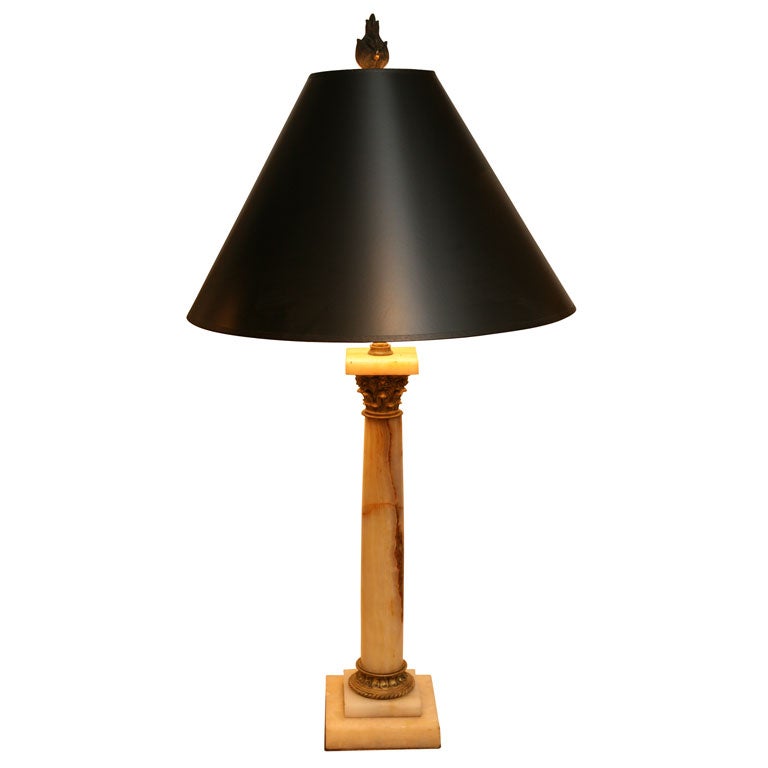 Marble column lamp For Sale